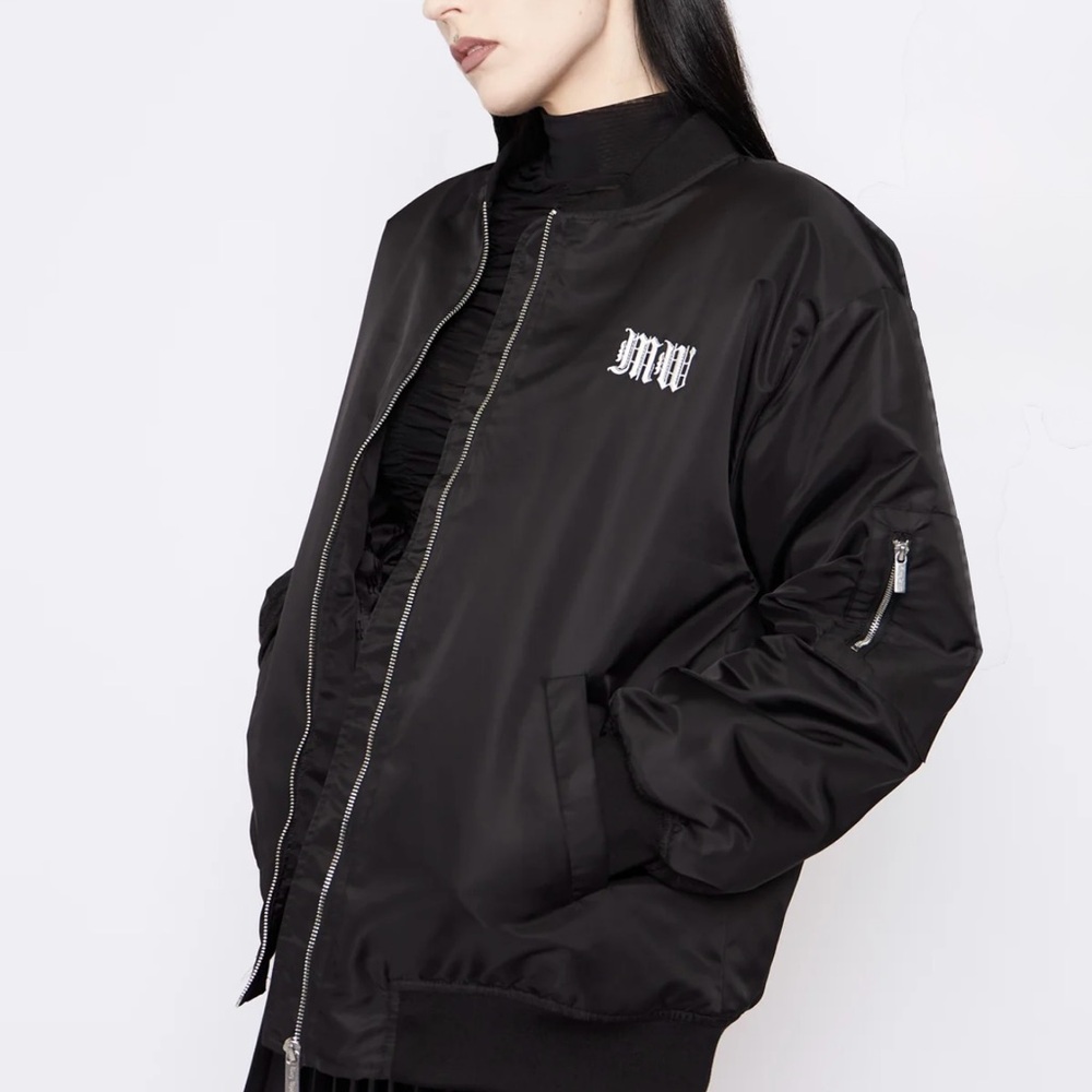 Black Graphic Bomber Jacket - Picture 2 of 10
